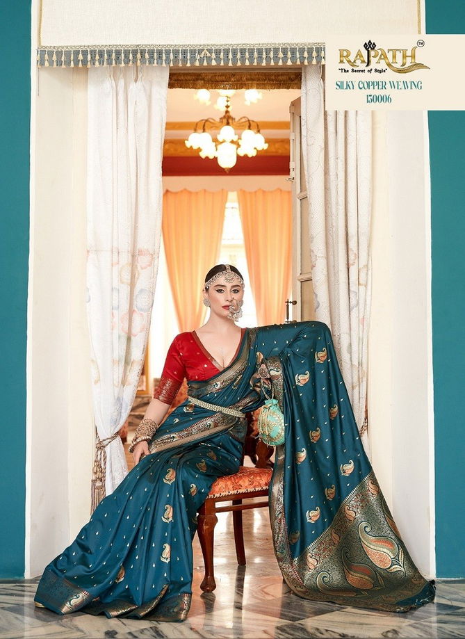 Teal Blue Colour Sutraa Silk By Rajpath Silk Saree Catalog 130006